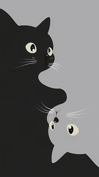 极简,黑猫,灰猫
