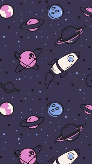 卡通,飞船,星球