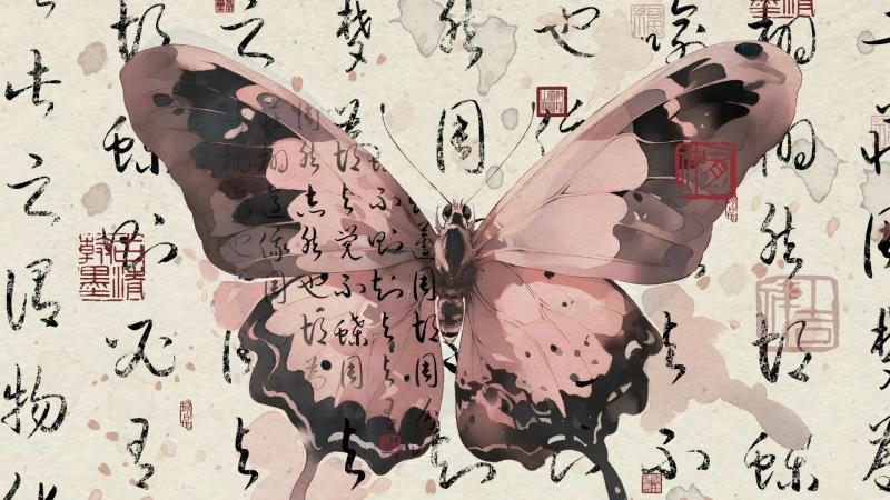 蝴蝶,书法