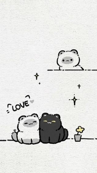 可爱,情侣,卡通