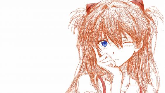 eva,明日香,动漫,手绘