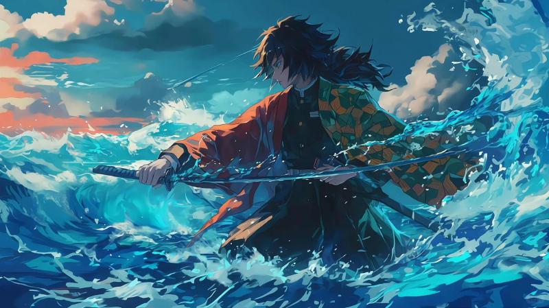 鬼灭之刃,动漫,富冈义勇,大海