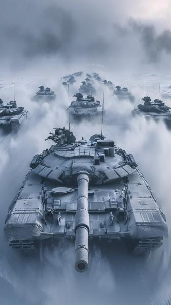 坦克,水墨