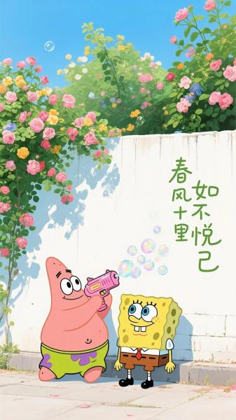 海绵宝宝,派大星,文字,动漫