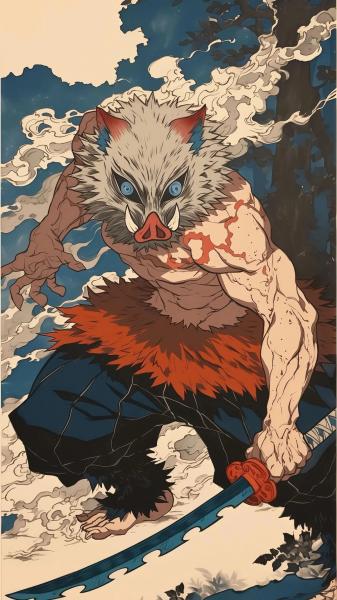 嘴平伊之助,鬼灭之刃,动漫