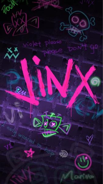 金克丝,英雄联盟,蓝色双马尾辫,文字