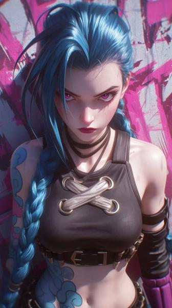 英雄联盟,金克丝,蓝色双马尾辫