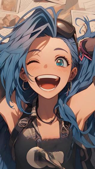 金克丝,英雄联盟,蓝色双马尾辫,游戏