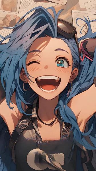 金克丝,英雄联盟,蓝色双马尾辫,游戏