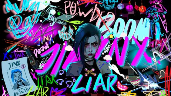 金克丝,蓝色双马尾辫,英雄联盟,游戏