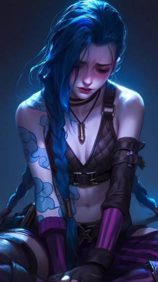 英雄联盟,蓝色双马尾辫,金克丝,游戏