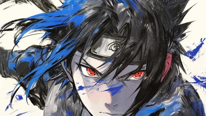 火影忍者,宇智波佐助,动漫,水墨