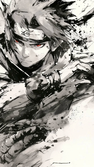 火影忍者,宇智波佐助,动漫,水墨