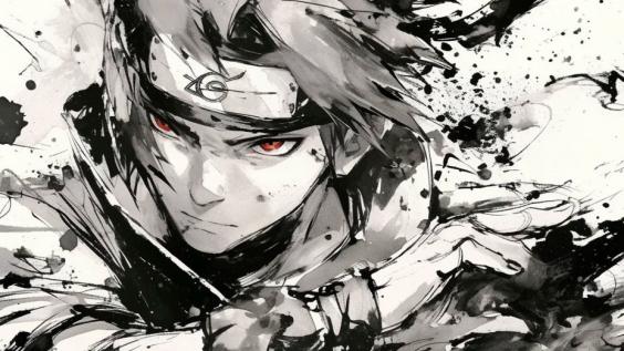 宇智波佐助,火影忍者,动漫,水墨