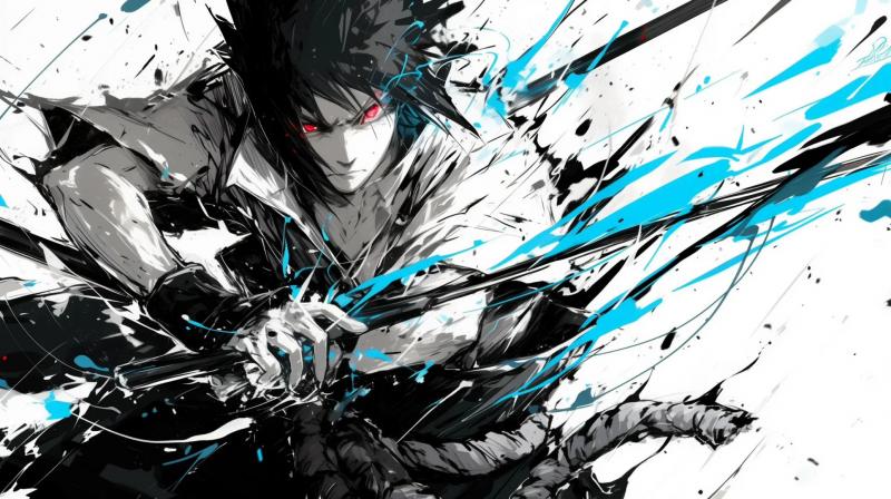 火影忍者,宇智波佐助,动漫,水墨