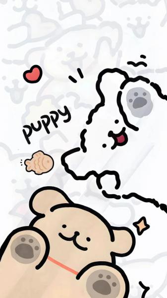 线条小狗,卡通,可爱